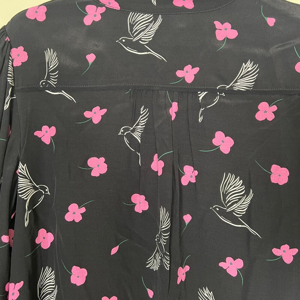 Hobbs London Ria Black Pink Floral Mini Dress Sz 10 - Picture 5 of 11